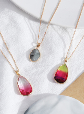 原创设计风手工玻璃高级感项链