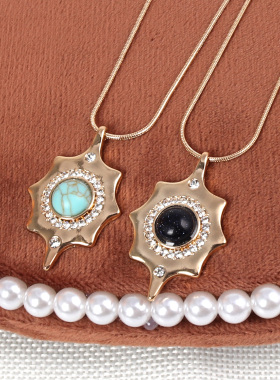 欧美风饰品合金电镀镶嵌质感项链