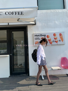 LE LIEBE 奶兔日系格子蛋糕裙 短裙 高腰松紧宽松格纹 百搭好看