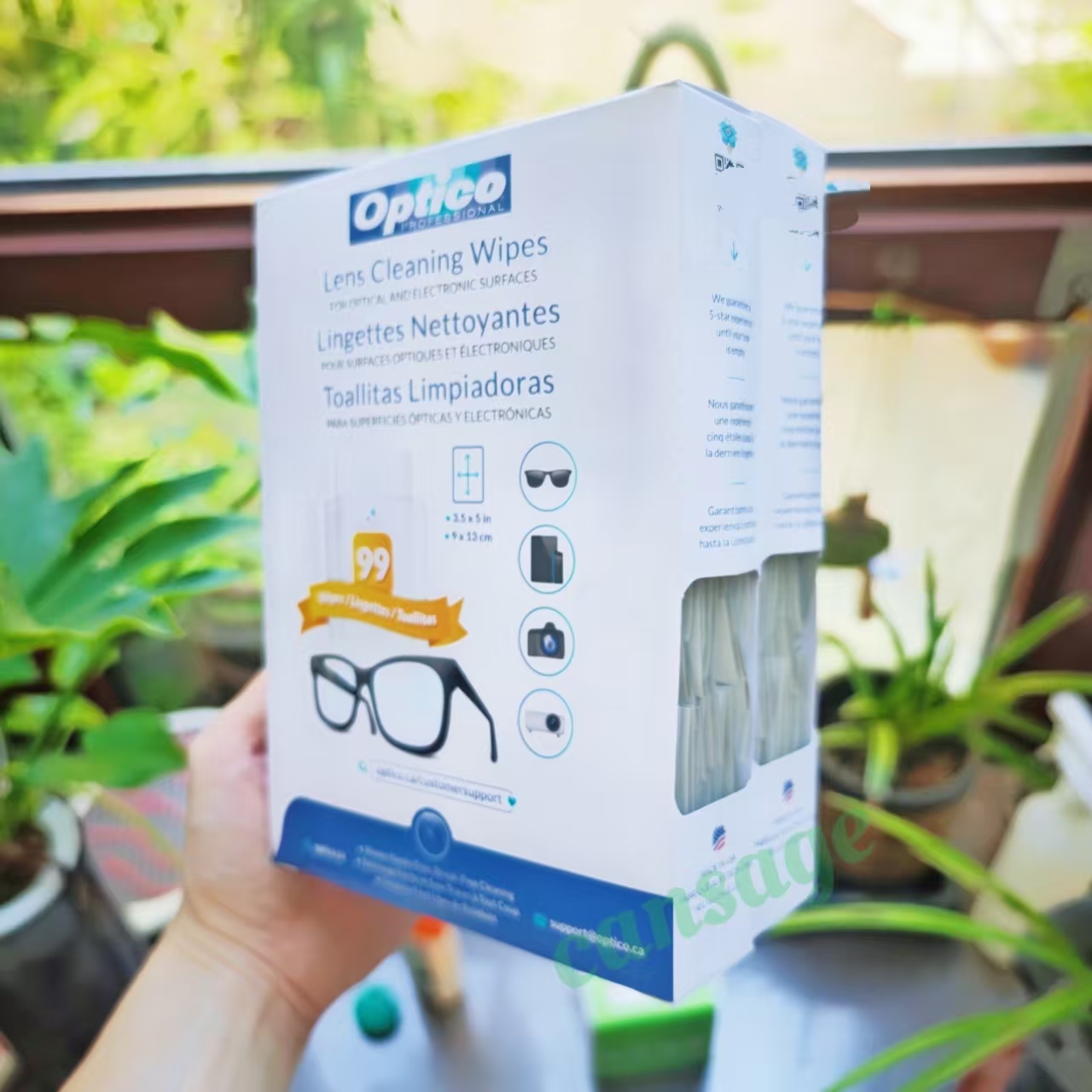 代购 加拿大 Optico一次性眼镜布镜头布擦屏布/清洁巾  99张×2盒