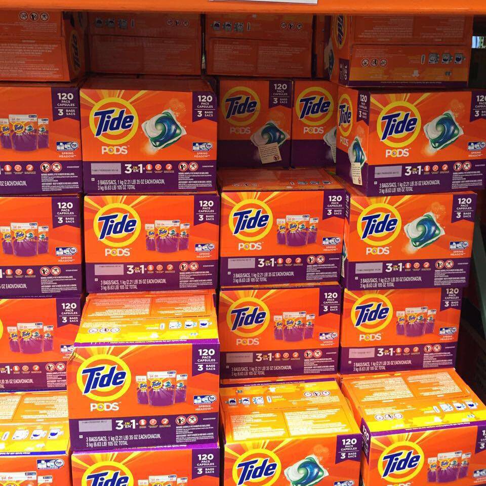 加拿大 tide 汰渍3合1速溶果冻增艳洗衣球/洗衣凝珠 132粒 2.87kg