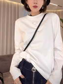 欧货小三角长袖 潮ins 打底衫 上衣T恤女宽松百搭显瘦中长款 纯色大码