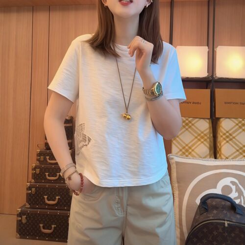 【送运费险】重工刺绣短袖T恤女
