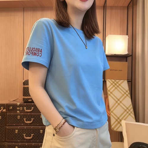 【送运费险】字母印花短袖T恤女