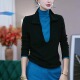 撞色假两件高领长袖 潮 休闲百搭显瘦打底衫 T恤女2026早春新款 时尚