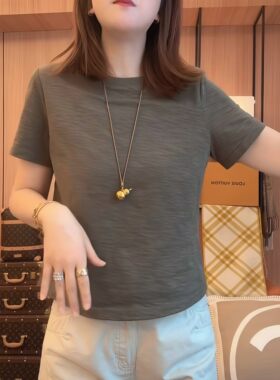 【送运费险】渐变纹理纯色短袖女