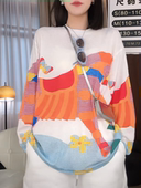 长袖 T恤女防晒罩衫 2025夏季 小马印花薄款 新款 宽松百搭慵懒风上衣