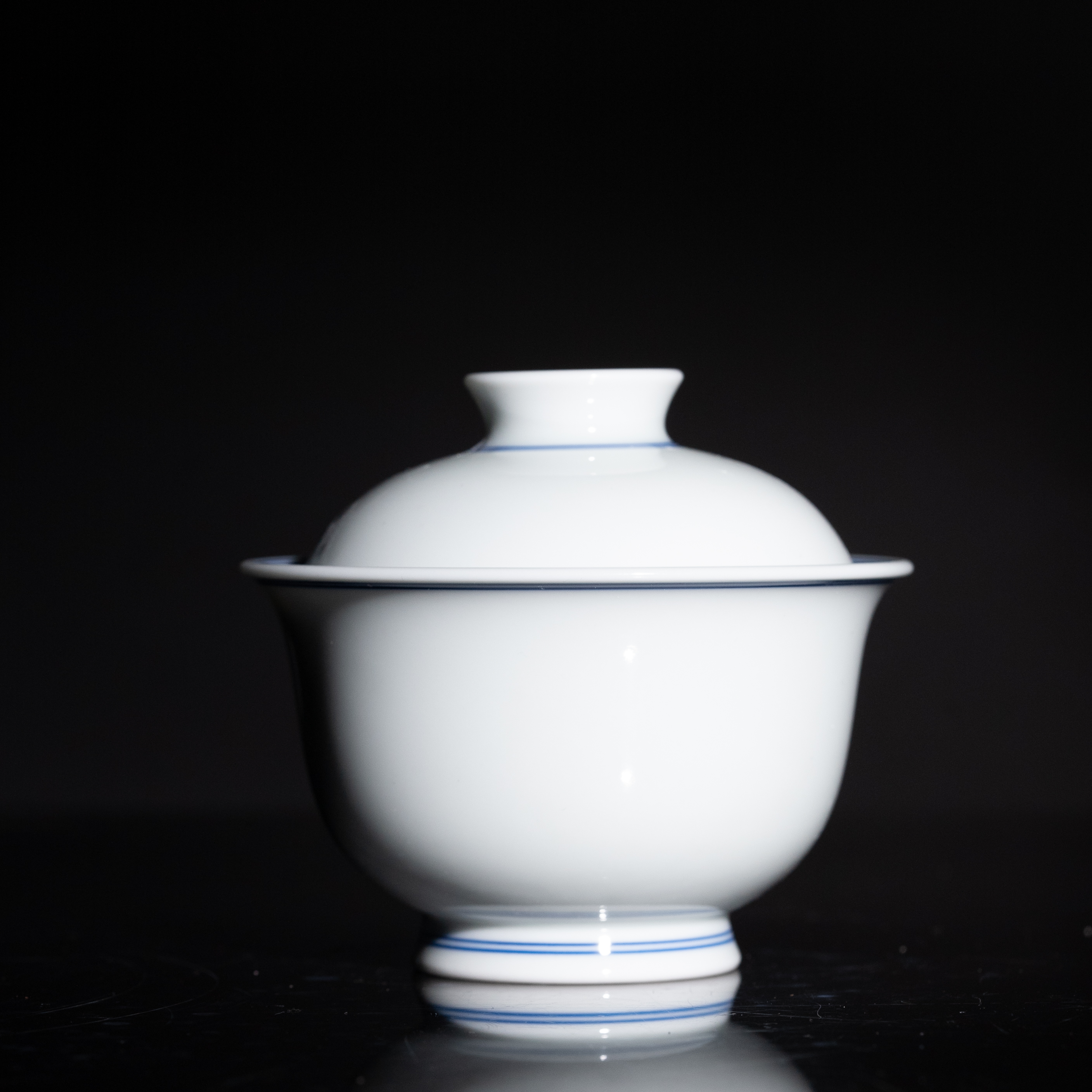 【念家-好物】赋春柴窑 蓝天白云系列 元宝盖碗 柴窑 手绘 130ML