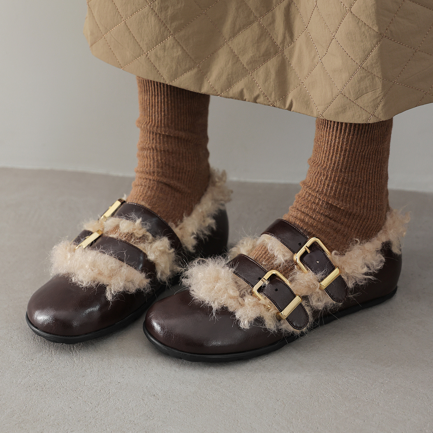 2cm玛丽珍毛毛鞋女2025冬季