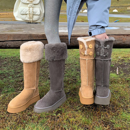 4cm厚底雪地靴女2025新款冬季