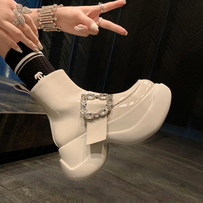 切尔西靴真皮侧拉链骑士短筒靴