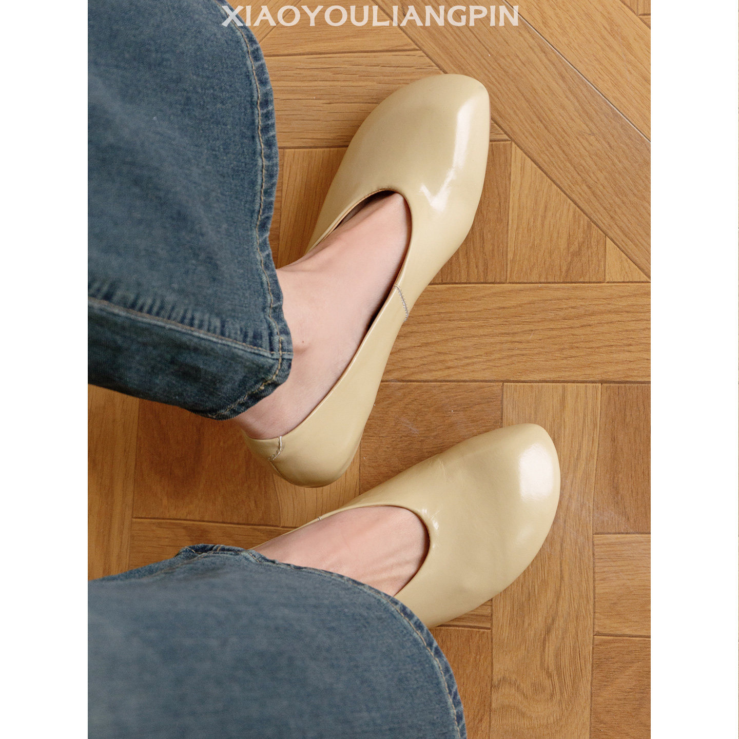 小悠~女士通勤日常简约工作鞋2026新款头层牛皮轻便圆头中跟单鞋