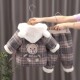 2024新款 男童冬装 宝宝秋冬季 婴儿童1衣服女童3岁加绒加厚三件套潮
