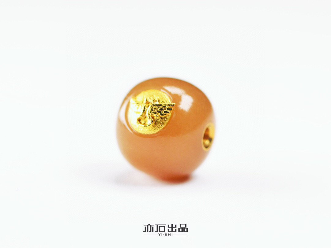 亦石出品·蜜糖系列老型珠·11mm金翼款文玩配饰