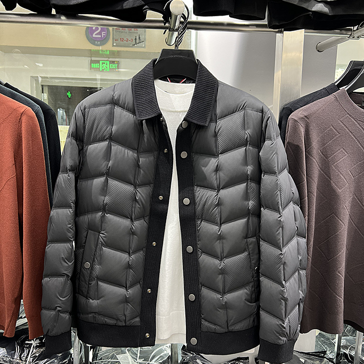 高级感翻领羽绒服男2025冬季新款潮流休闲轻薄羽绒外套男冬装上衣