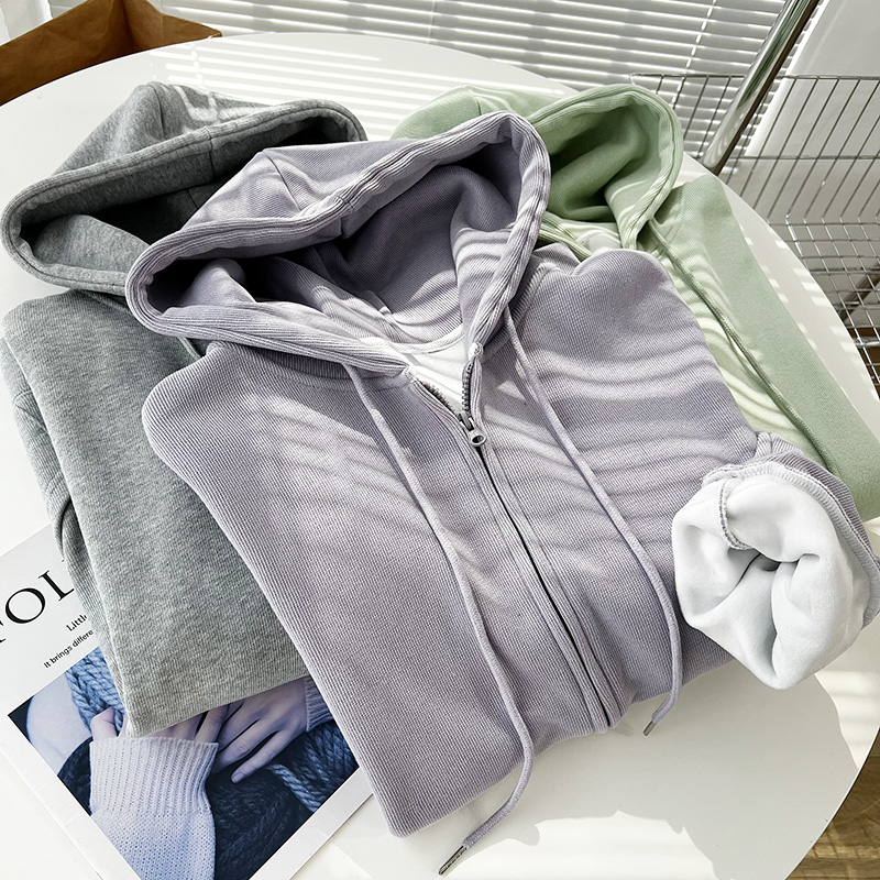 温柔显白牛奶绒连帽卫衣女秋冬