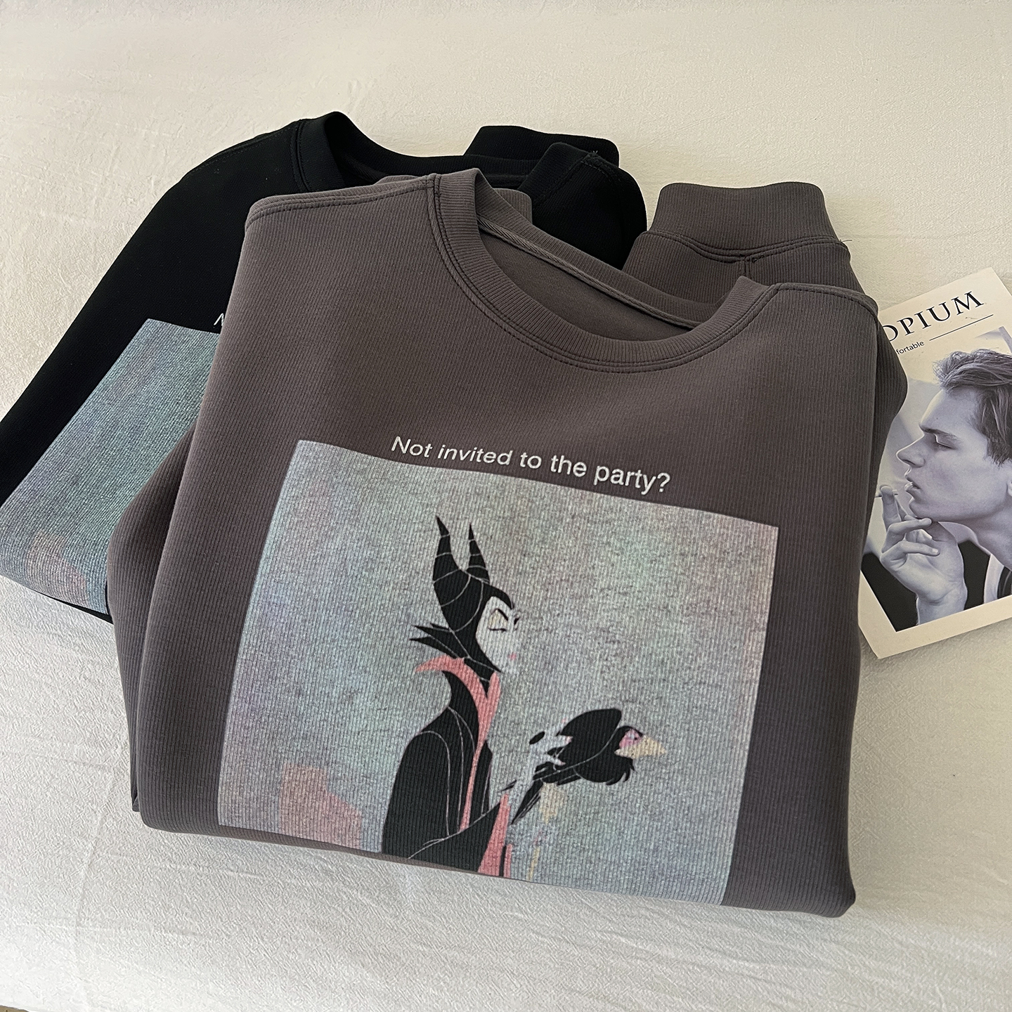 美式复古卡通印花圆领大版卫衣