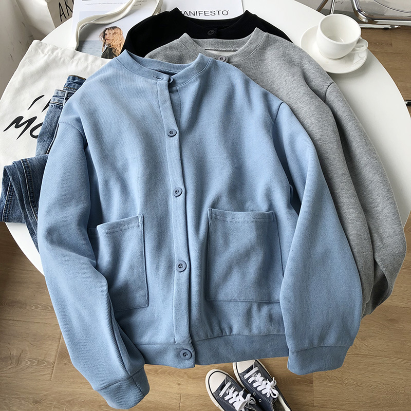 宽松休闲开衫卫衣外套女春秋薄款