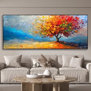 挂画客厅高档装饰画黄金树油画背景墙壁画高级大芬村轻奢大气沙发