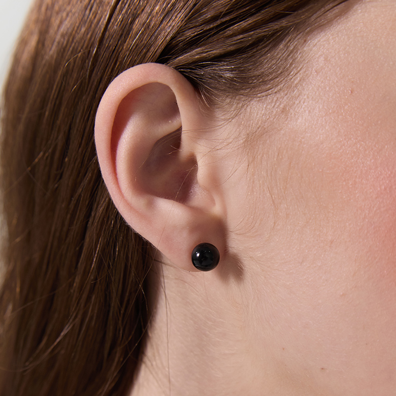 百搭玛瑙耳钉纯银耳环简约新中式