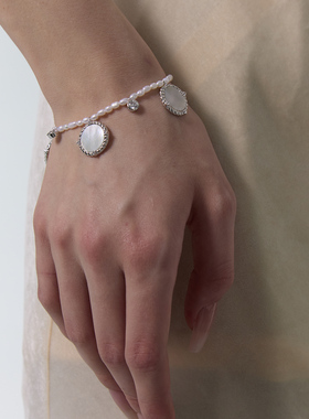 极光以南高级感珍珠贝母手链饰品