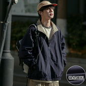 开衫 春季 复古情侣款 新款 翻领夹克外套男宽松户外冲锋衣立领潮 薄款