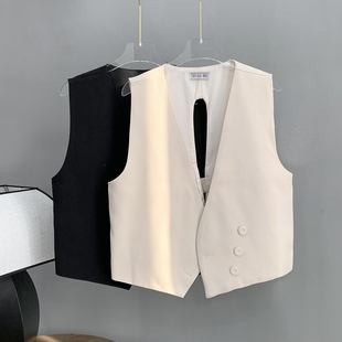 春秋季西装马甲女款2025新款外穿时尚配连衣裙叠穿马夹小背心坎肩
