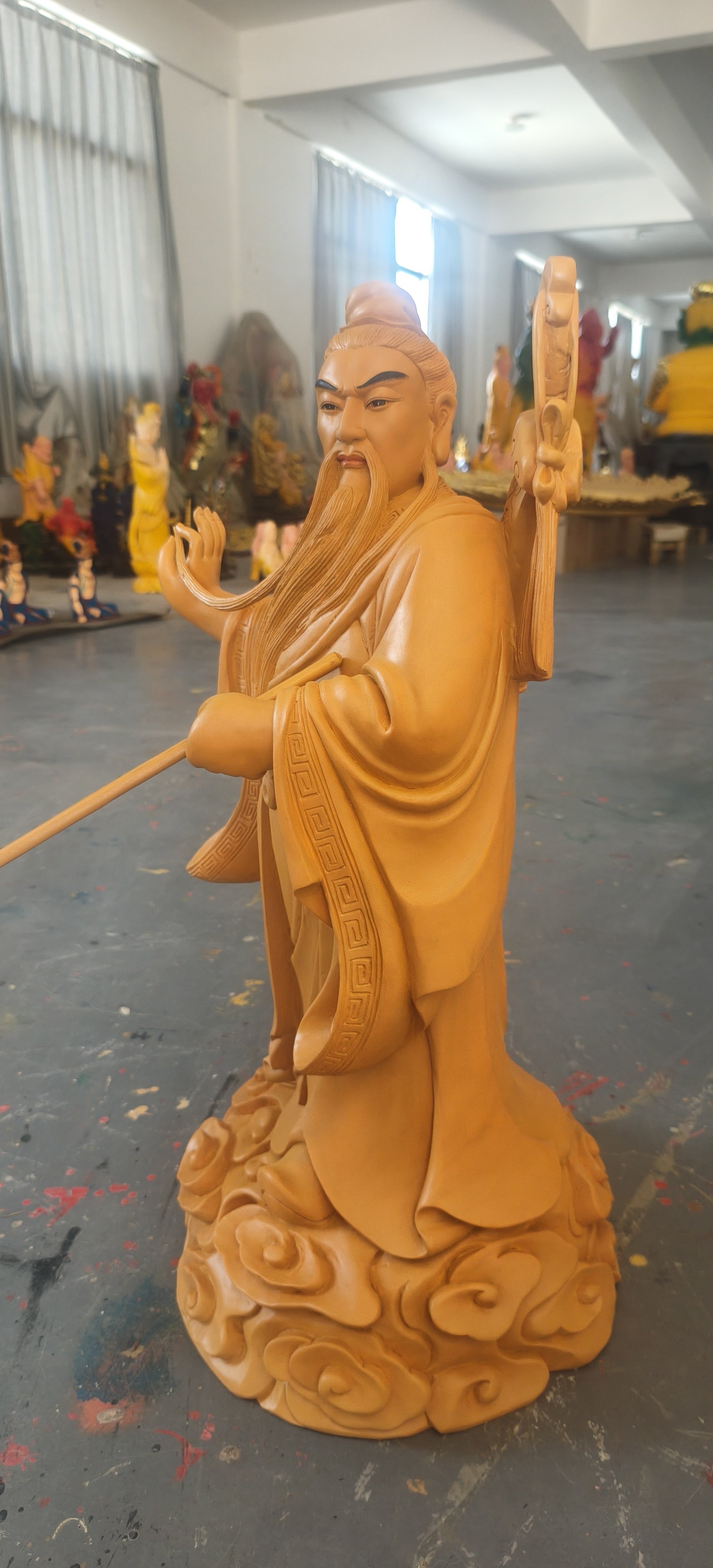 木雕吕洞宾神像吕祖师爷神像风水摆件家用包邮家居摆件