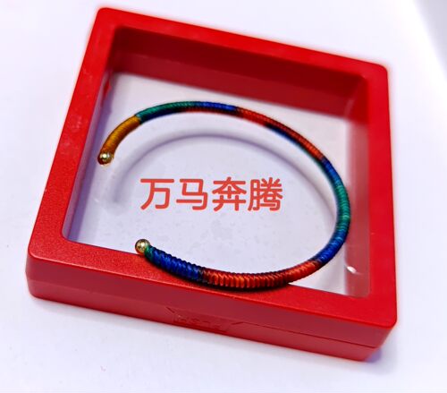 溢彩diy 精品高光泰蜡段染线金刚结开口手镯  圈口可调节