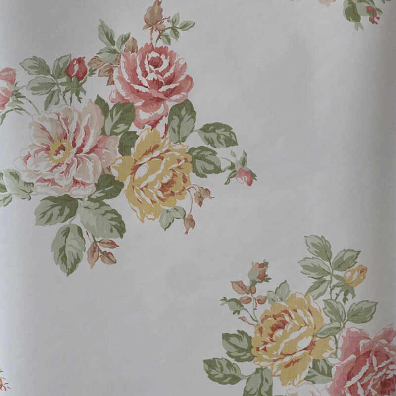 美国进口美式乡村小清新田园大花卧室客厅背景墙壁纸纯纸现货清仓