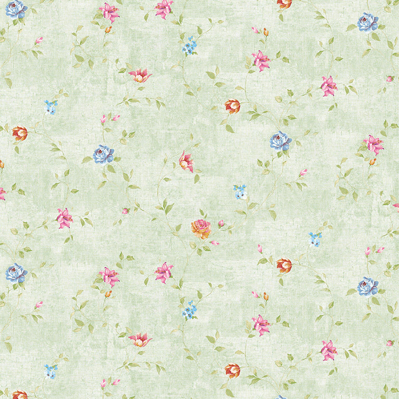 美国约克进口纯纸环保现货壁纸美式乡村田园小花卧室温馨书房墙纸