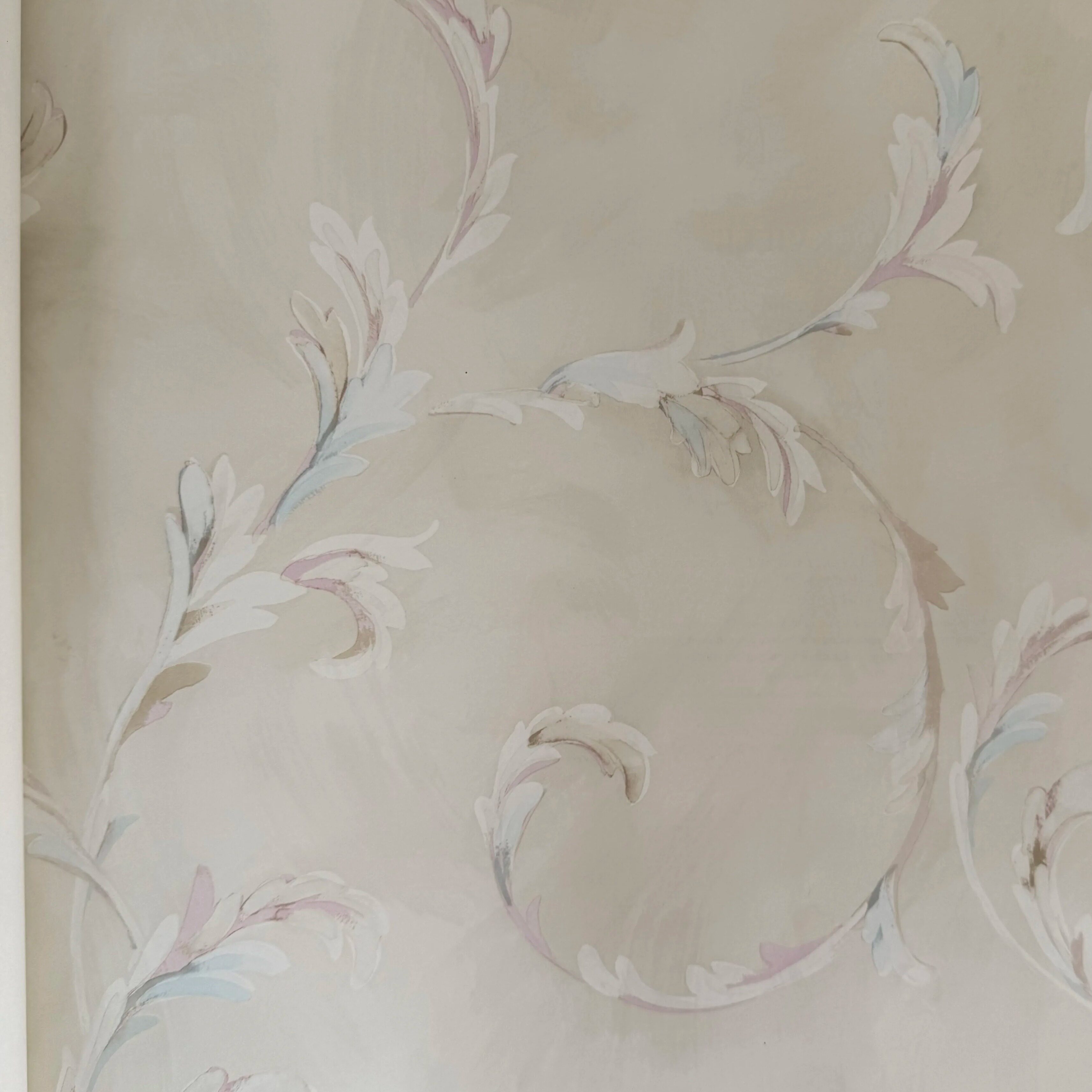 美国原装进口美式欧式奢华卷草纹壁纸卧室客厅背景墙环保墙纸现货