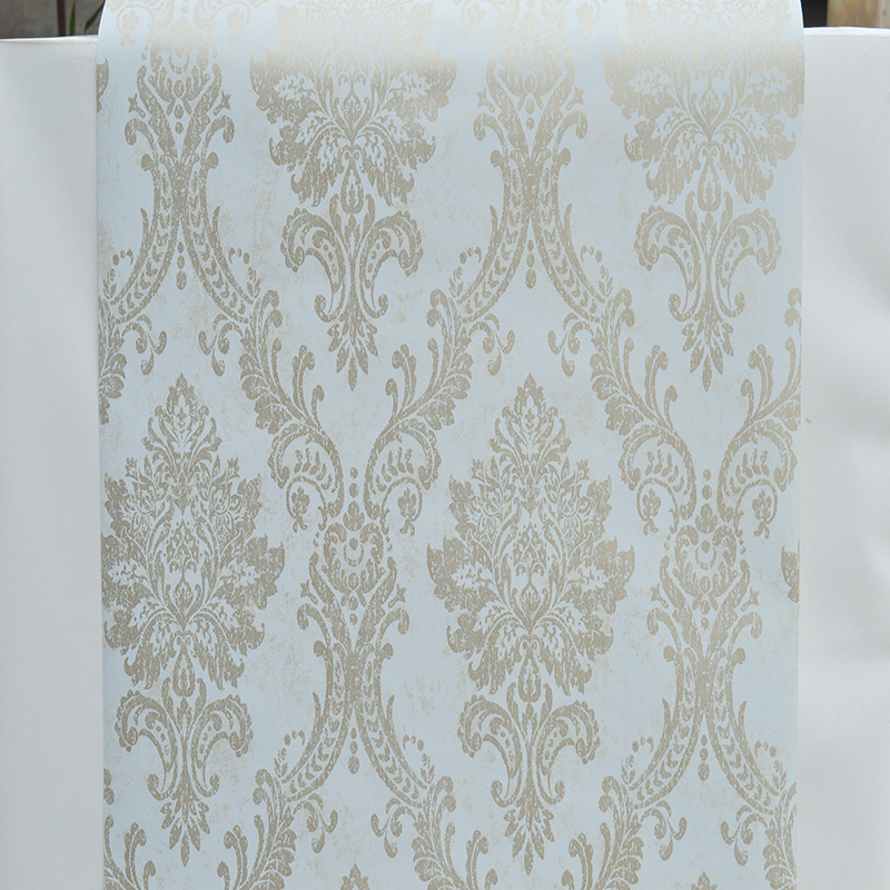 进口纯纸壁纸现货木纤维环保欧式大马士革客厅卧室书房背景墙纸