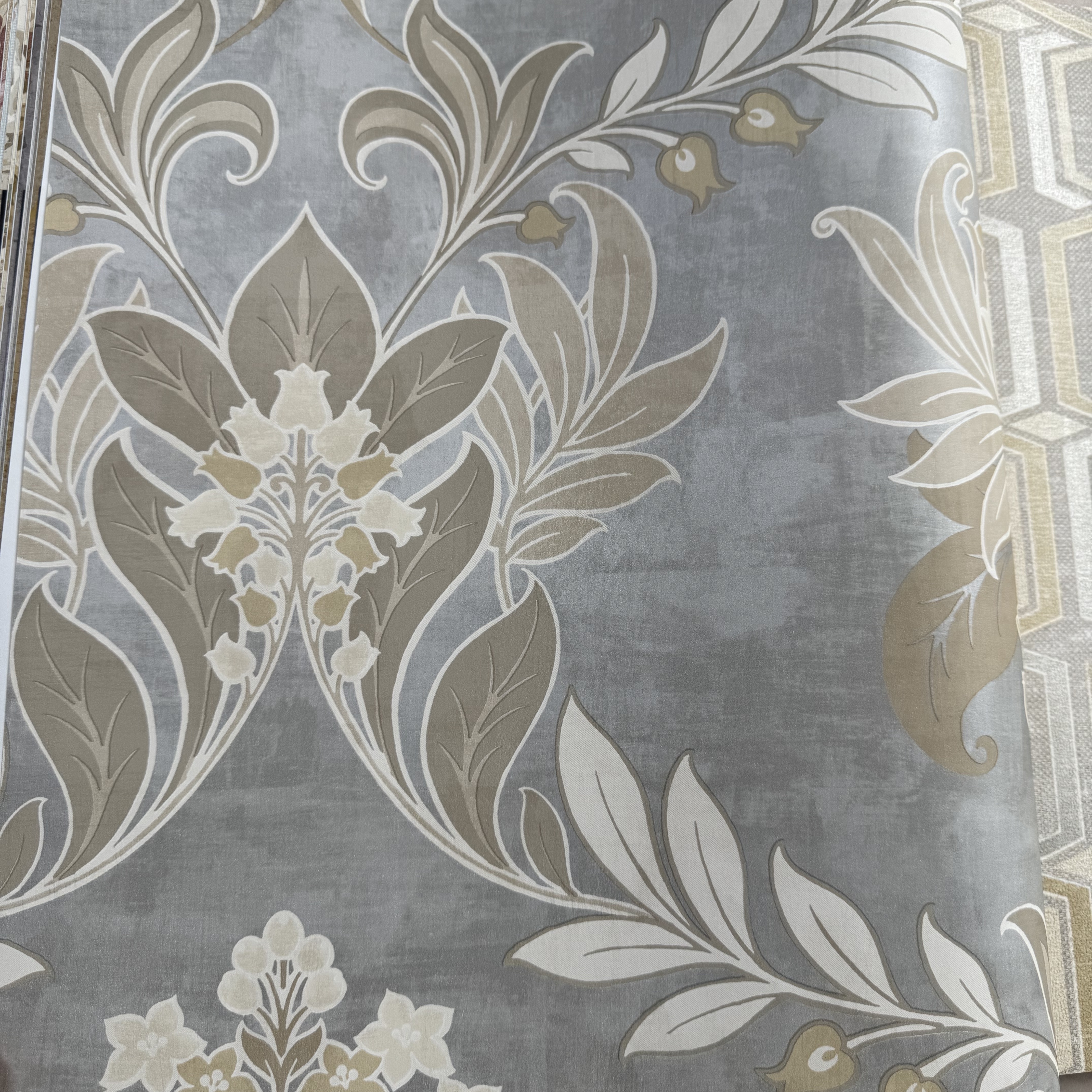 美国格莱美进口纯纸环保现货美式欧式田园大花卧室客厅背景墙壁纸