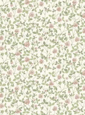 Borastapeter瑞典进口环保墙纸美式乡村田园三叶草小碎花卧室壁纸