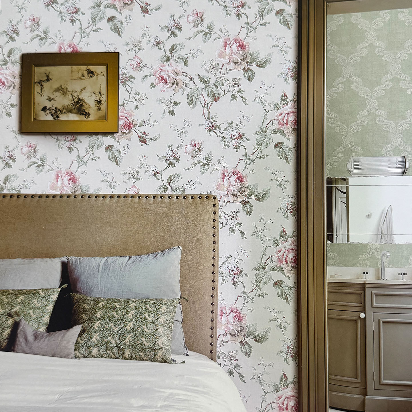 现货美式乡村进口壁纸环保纯纸花卉美国wallquest客厅卧室背景墙