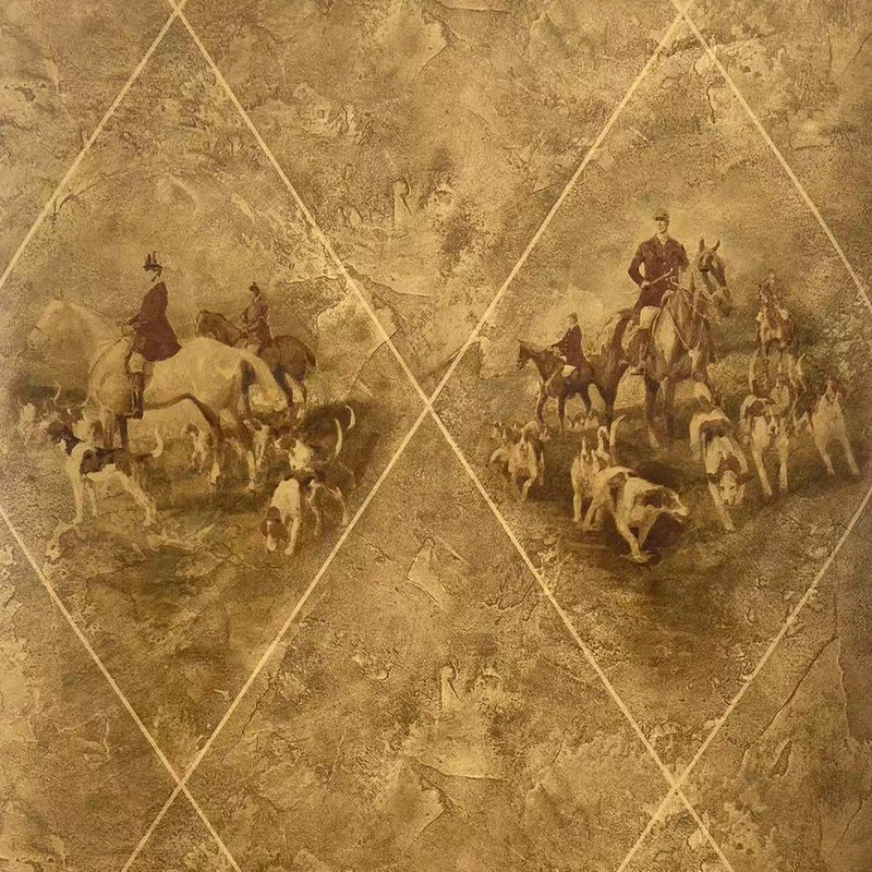 美国WQ原装进口现货特价清仓美式复古法式人物别墅客厅背景墙壁纸