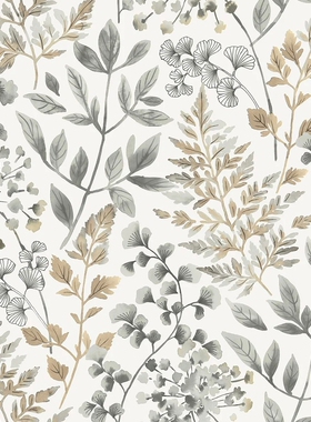 瑞典BORASTAPETER进口木纤维环保壁纸现代美式卧室客厅餐厅叶子墙