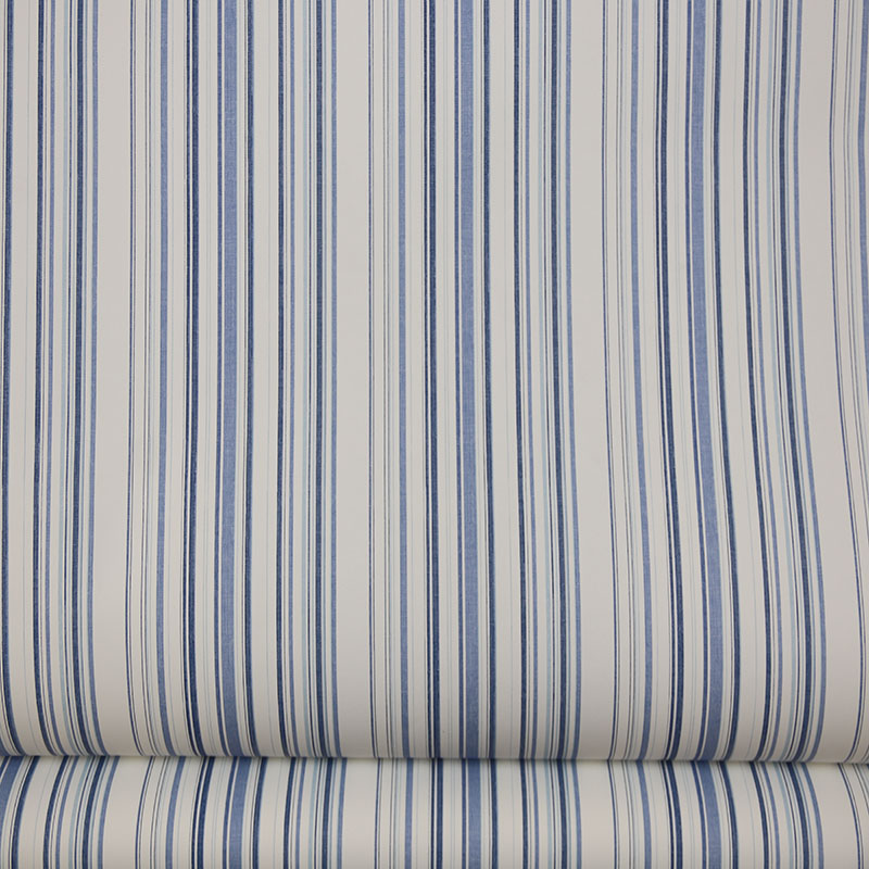 美国原装进口墙纸美式蓝色竖条纹