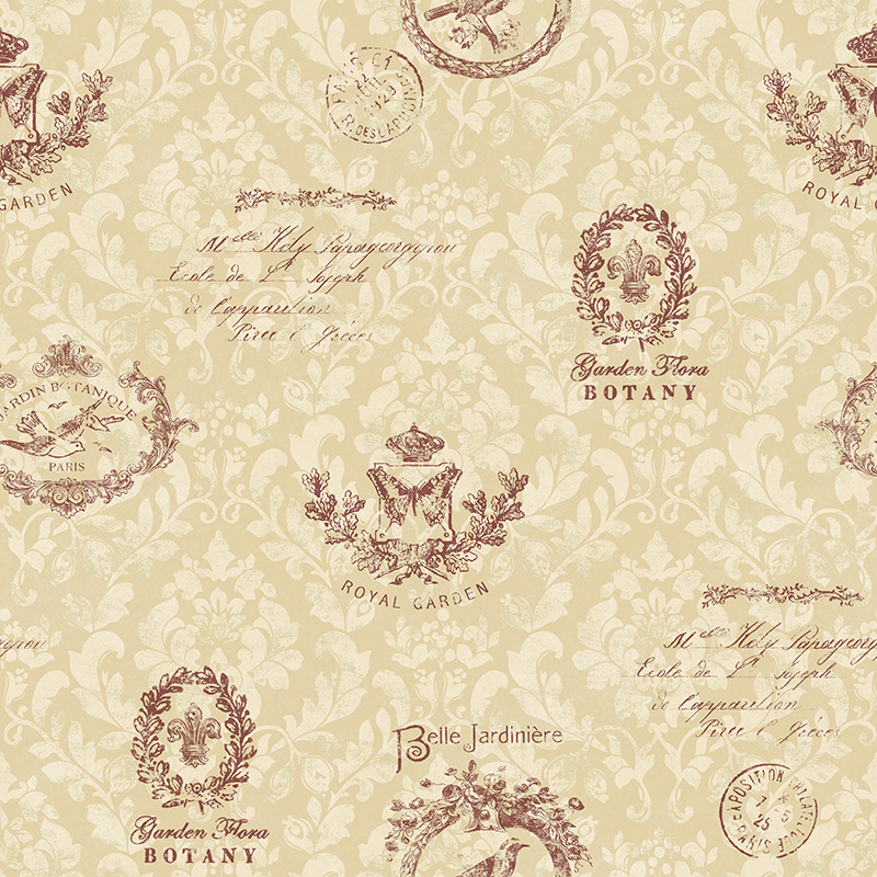 美国原装进口现货欧式古典法式欧式暗花马士革卧室书房约克墙壁纸