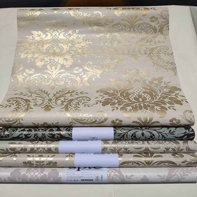 美国进口壁纸欧式大马士革轻奢大气别墅家用客厅卧室背景墙纸多色