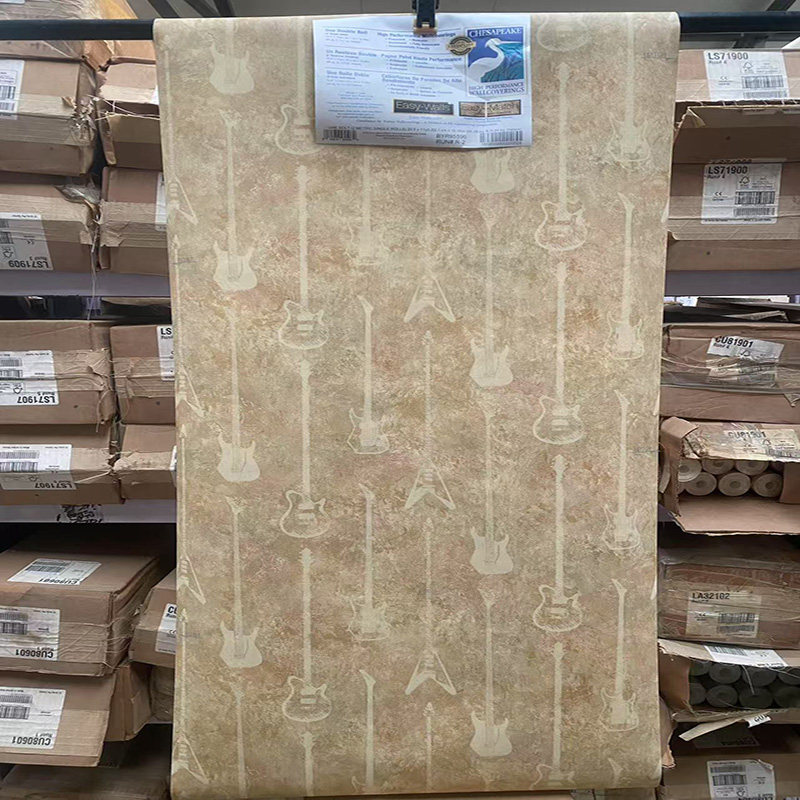 美国布鲁斯特原装进口墙纸青少年吉他元素儿童房客厅卧室环保现货