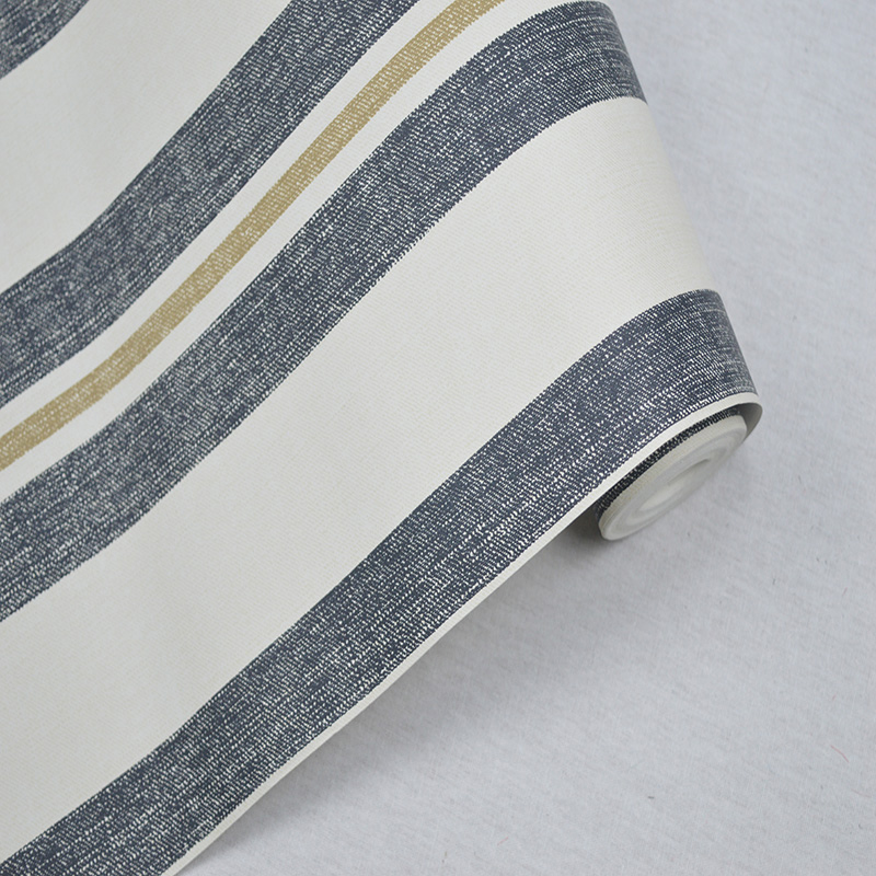 美国wallquest进口纯纸环保壁纸现代简约竖条纹复古卧室现货墙纸