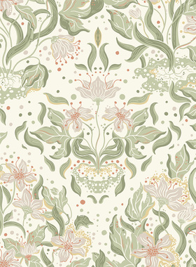 瑞典进口Borastapeter美式田园花纯纸环保卧室客厅别墅背景墙壁纸