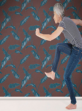 意大利Sirpi进口立体田园叶子卧室客厅床头电视沙发背景墙纸环保