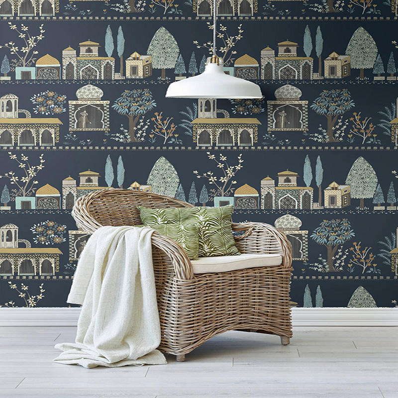 美国原装进口墙纸纯纸古典卧室客厅背景墙壁纸