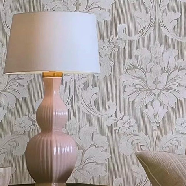 美国原装进口欧式花卉立体浮雕高端壁纸肌理质感竖纹客厅卧室现货