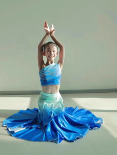 儿童傣族舞蹈服傣家小妹水灵演出服艺考比赛演出服孔雀舞练功裙夏