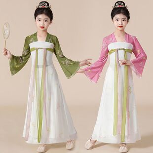 春三月舞蹈服装声声慢小城谣演出服小学生古典醉清波舞飘逸套装女