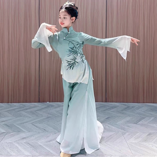 中小学生青花瓷古典舞演出服练功服弹力身韵纱衣夜泊秦淮儿童表演